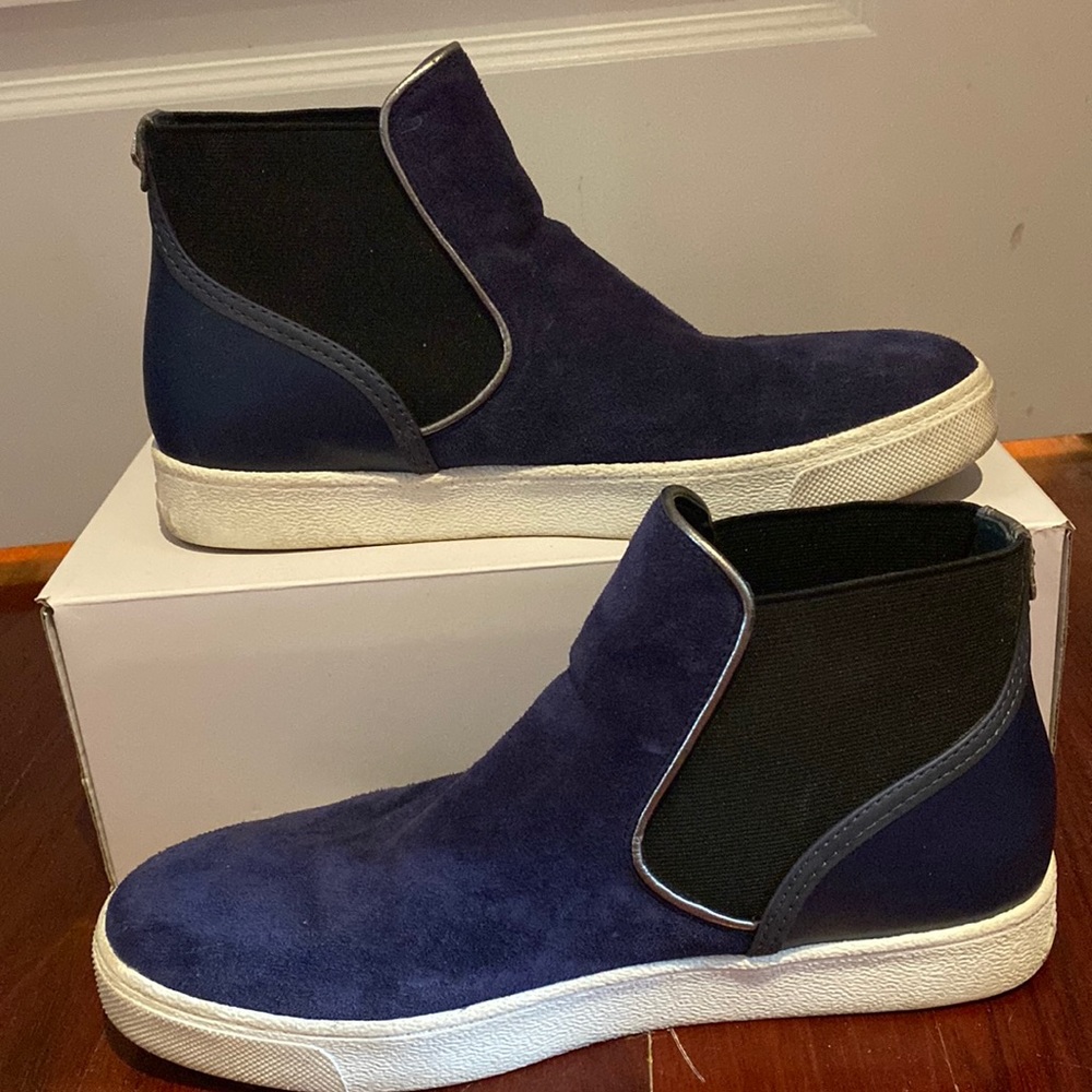 Navy Suede Sneakers by Sam Edelman